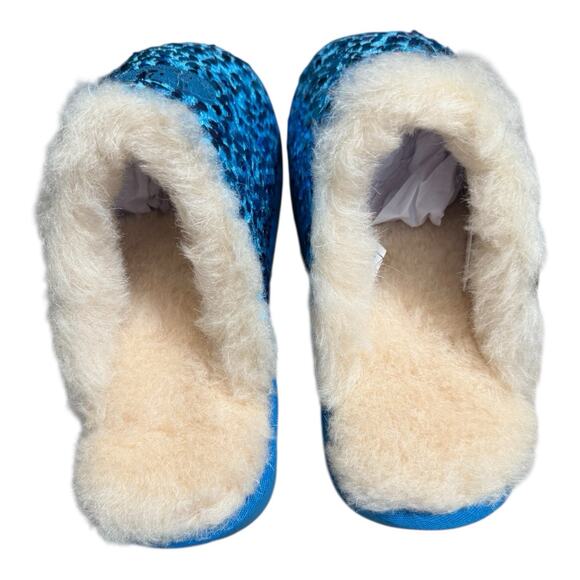 BEARPAW Portia Sequined and Suede Mules Mermaid Blue New In Box Size 8 Wide - Picture 6 of 7